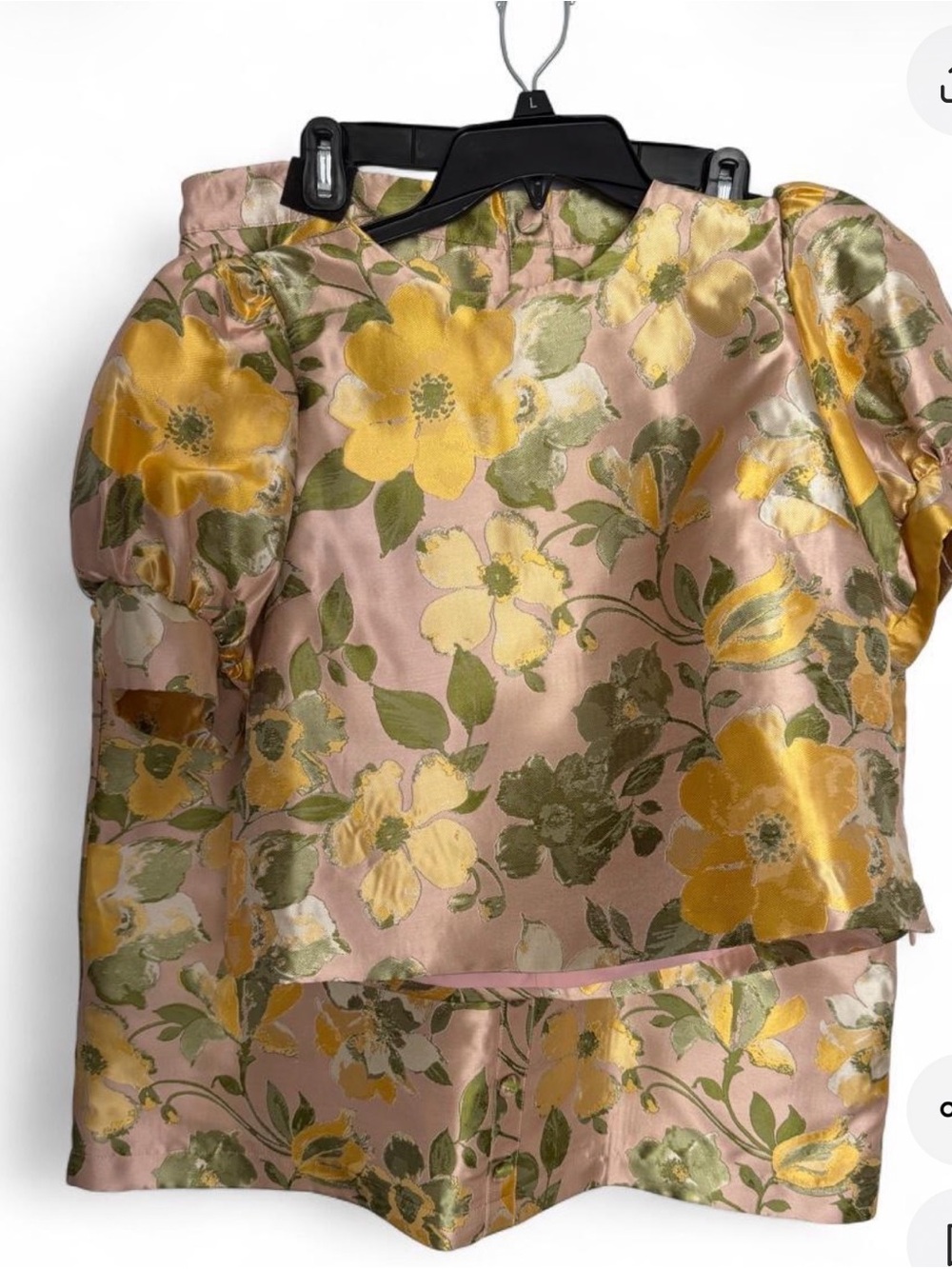 Pomander Place Floral Puff-Sleeve Top and Skirt Set